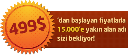 15.000 e yakın alan adı sizi bekliyor.